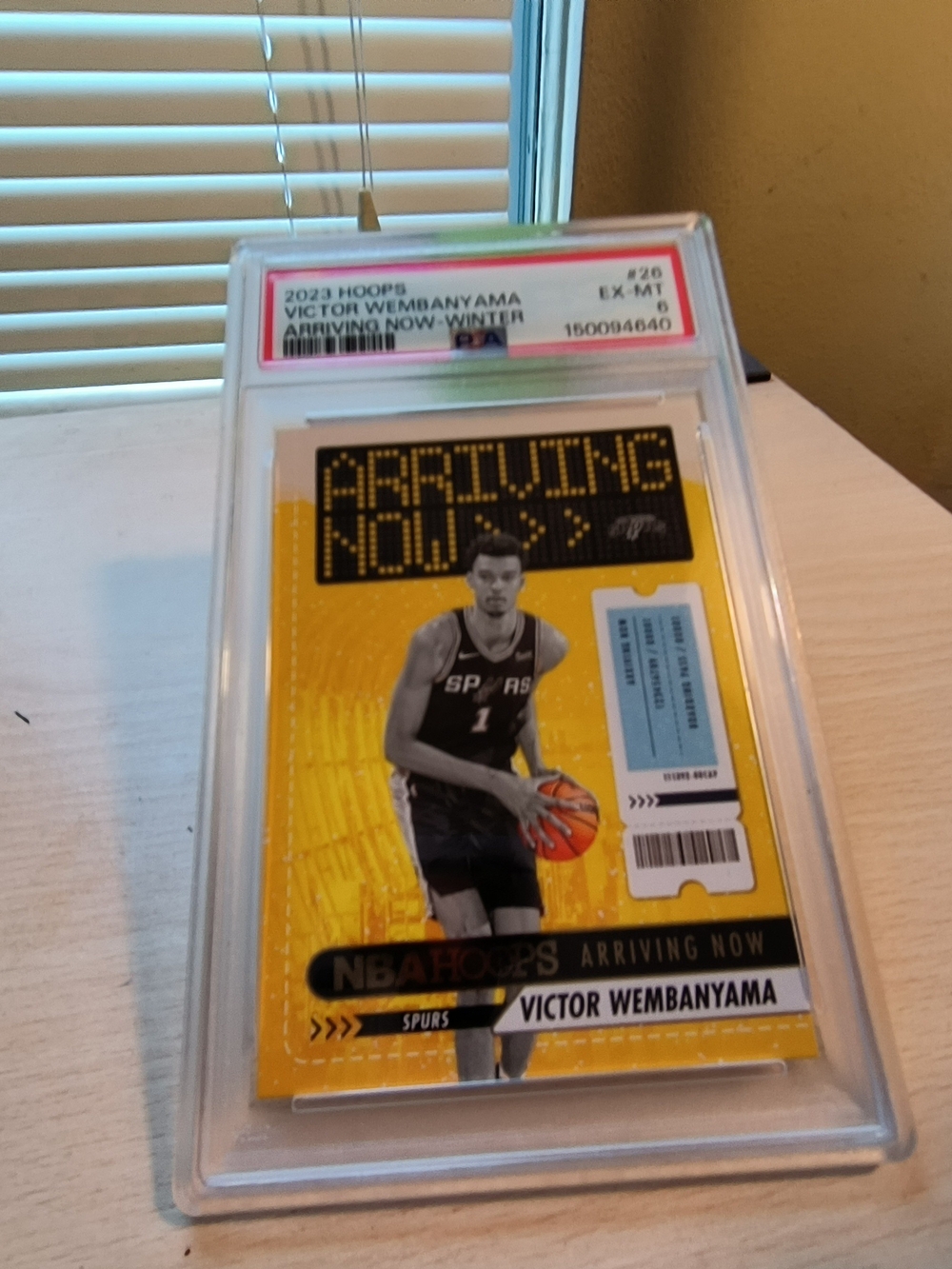 Victor Wembanyama Arriving Now PSA Graded Card 6 Basketball Card - Yellow